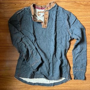 Carbon 2 cobalt light material grey Henley shirt